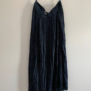 Vintage Blue Y2k 90s Maxi Witchy Broomstick Velvet Skirt Nouveau Monde Medium